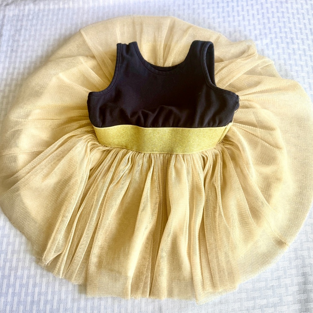 Pippa & Julie Gold Tulle‎ Tutu Party Dress Toddler Girl Size 24M Black Gold